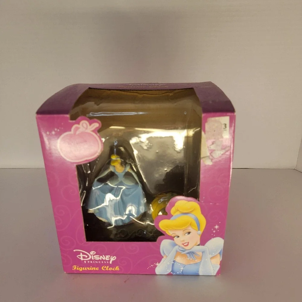 Disney Princess Cinderella Figurine Clock Blue Dress Castle Scene Boxed CC0006